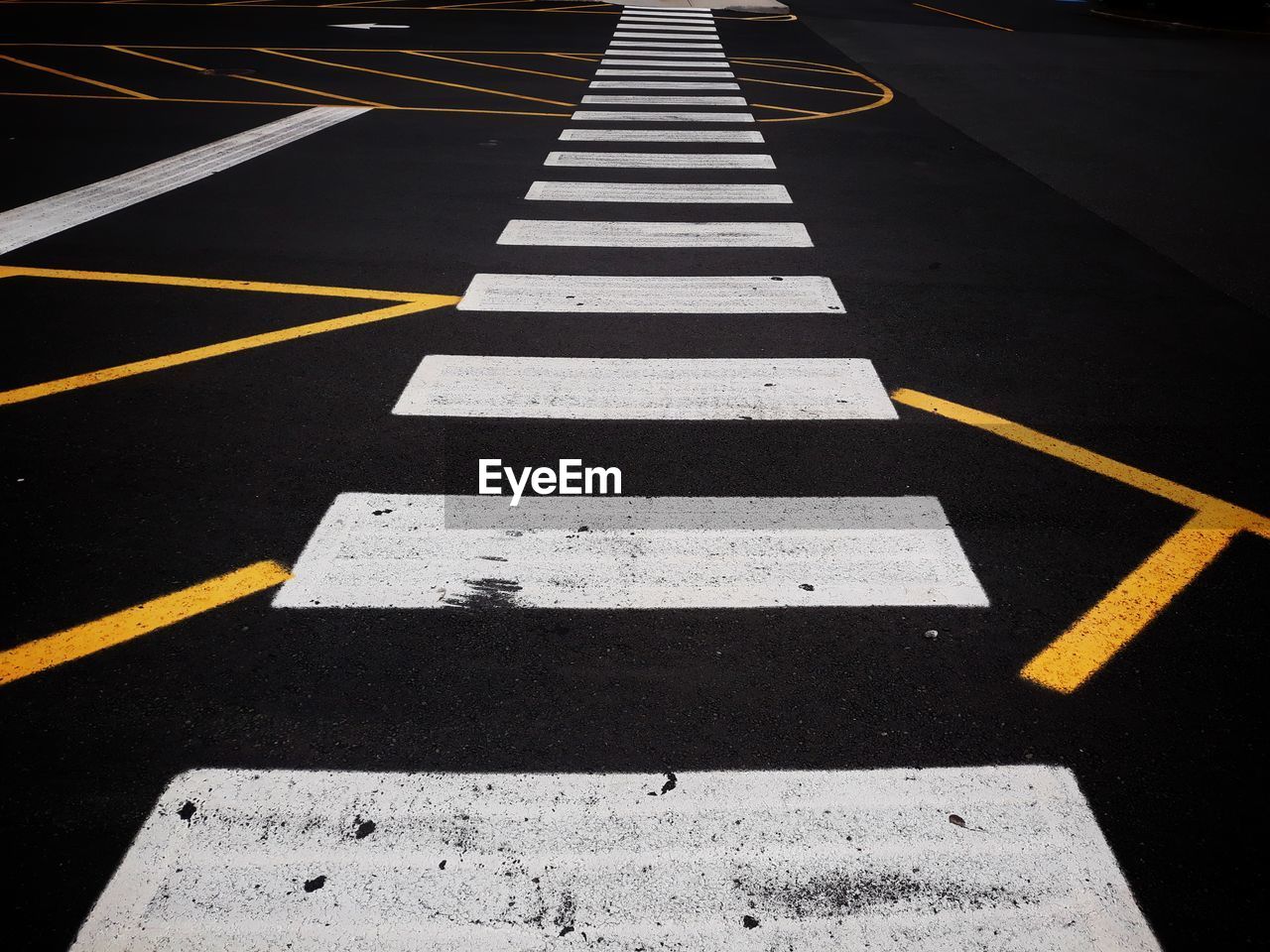 High angle view of zebra crossing