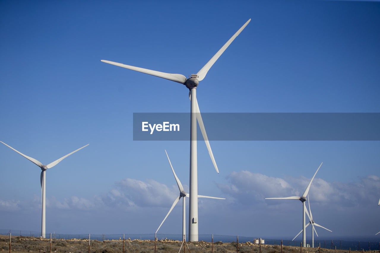 windmills on field