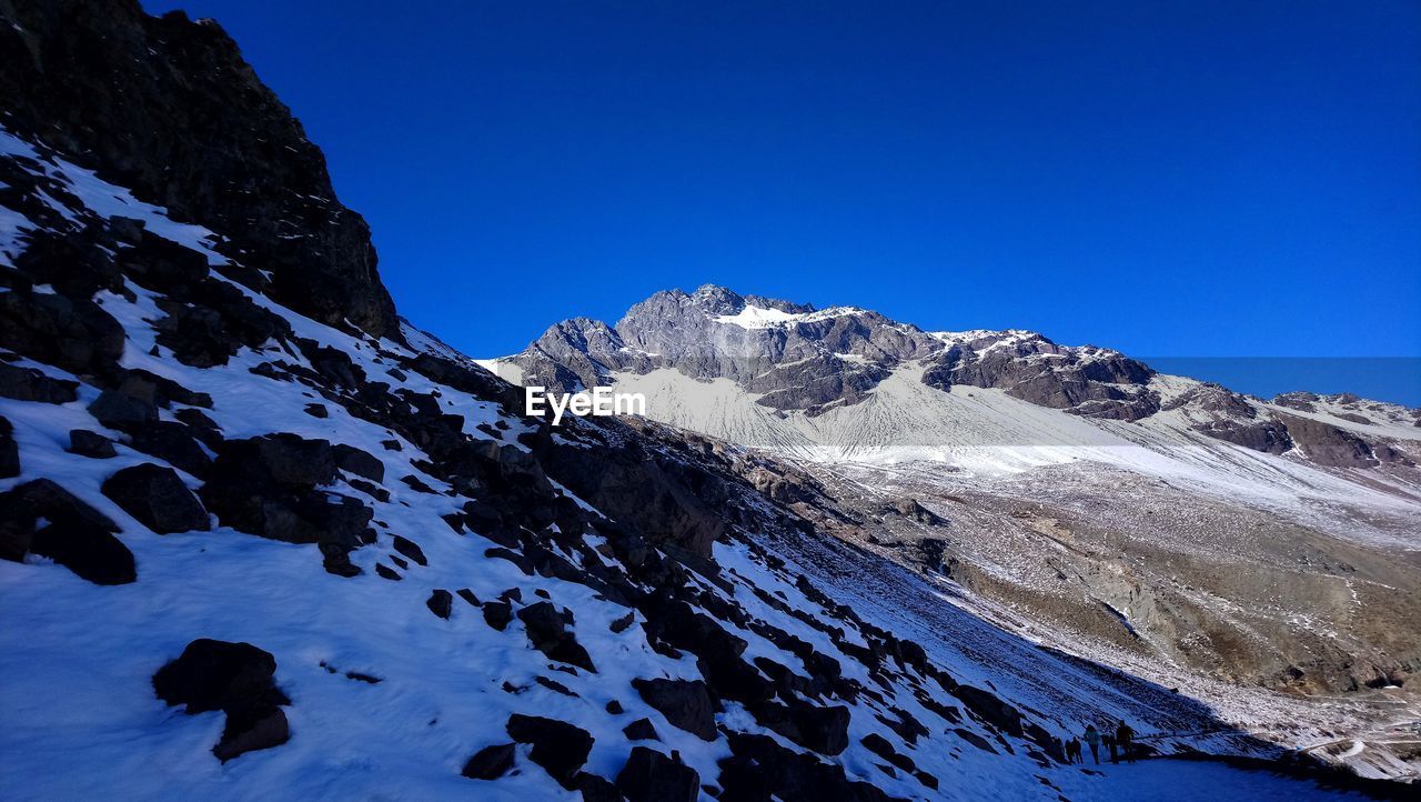 SNOWCAPPED MOUNTAIN AGAINST BLUE SKY