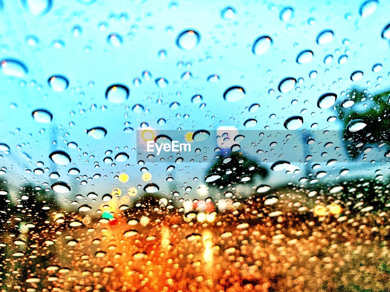 Full frame shot of wet glass window