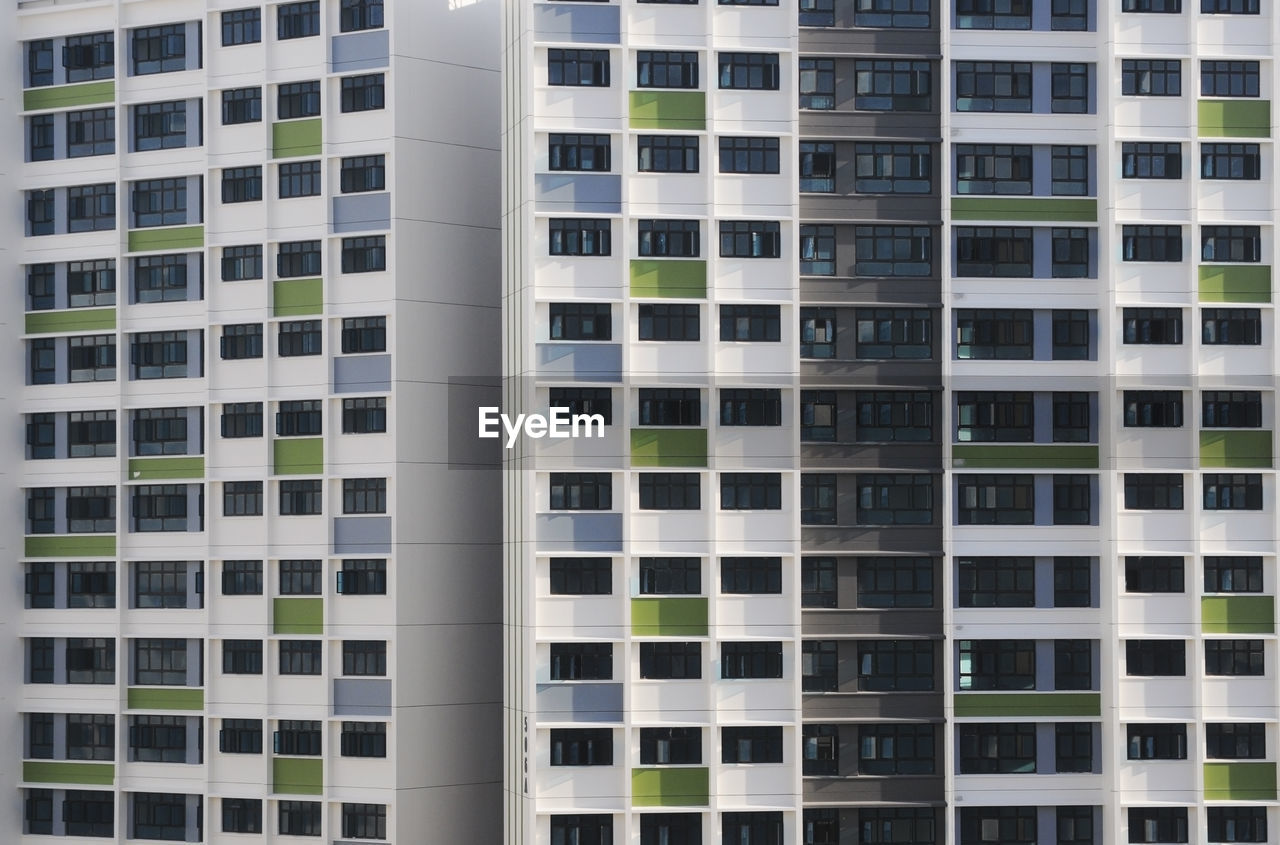 Full frame shot of residential building in singapore