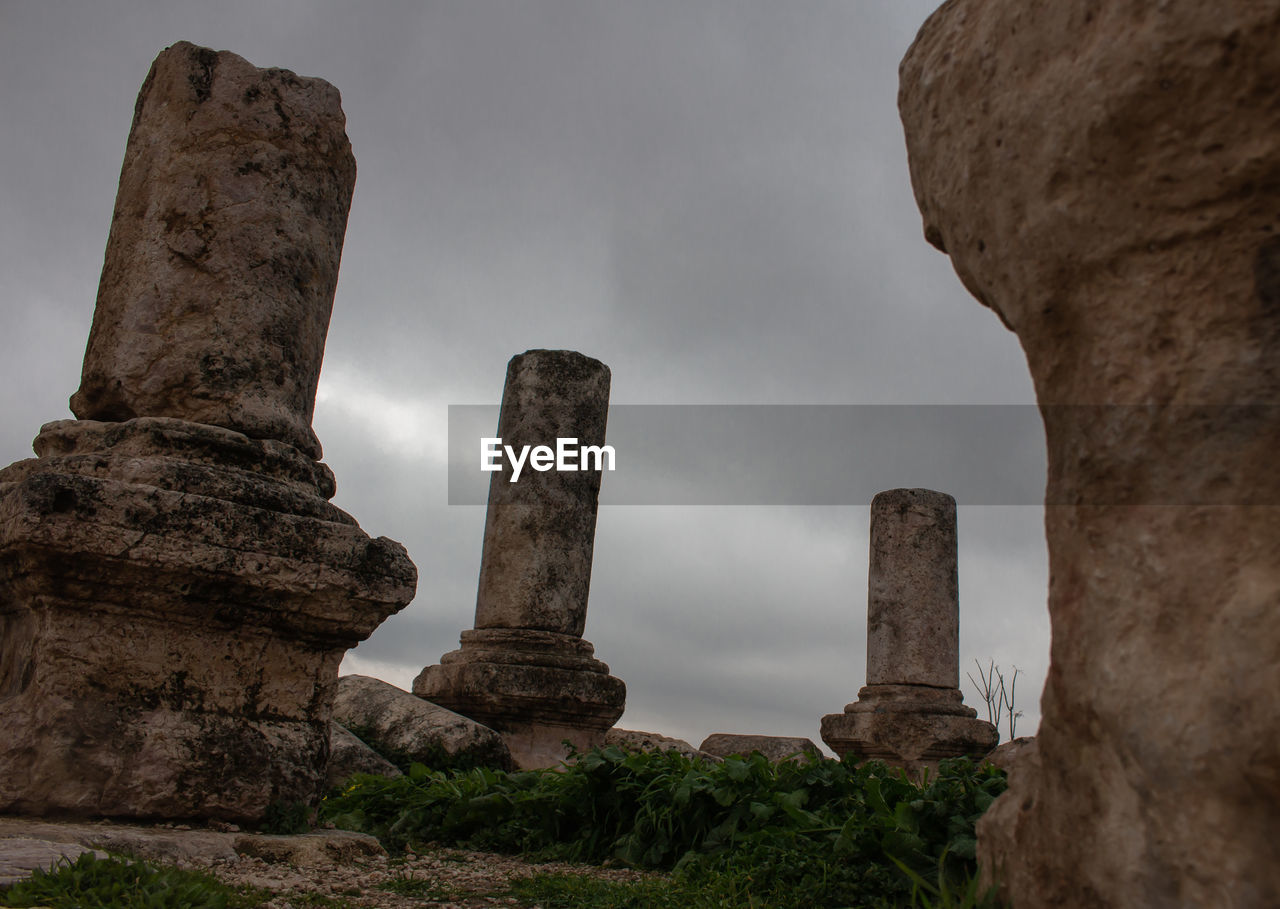 LOW ANGLE VIEW OF RUINS