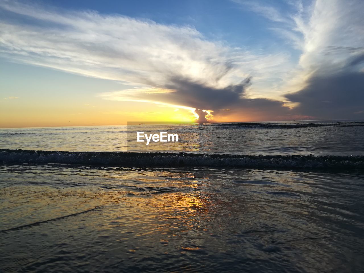 SCENIC VIEW OF SEA DURING SUNSET