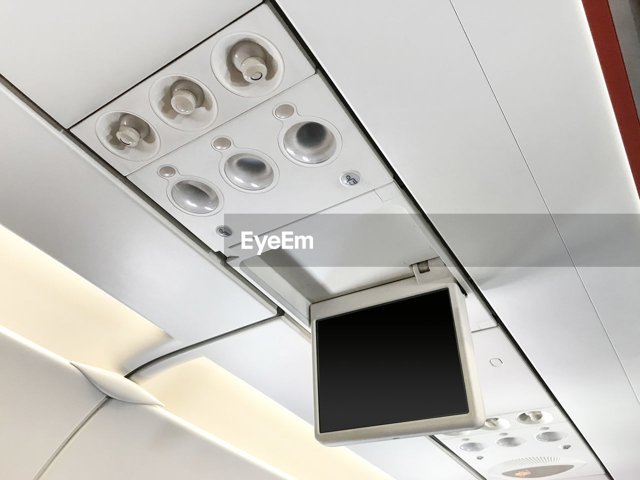 Close-up of ceiling in airplane 