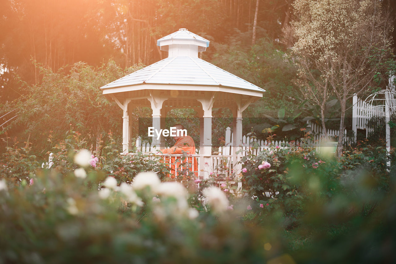 BUILT STRUCTURE IN GARDEN AGAINST BUILDINGS