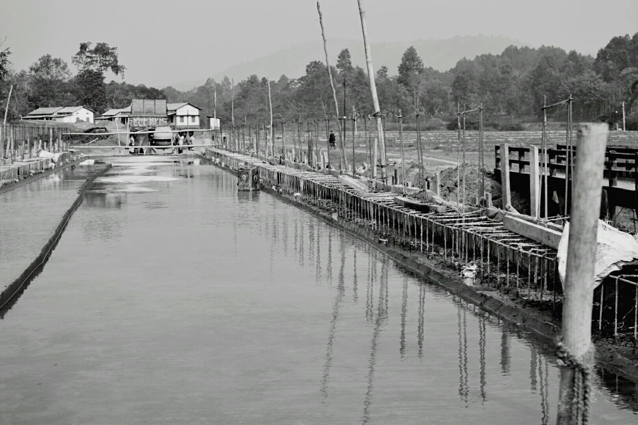 Construction of bridge over river