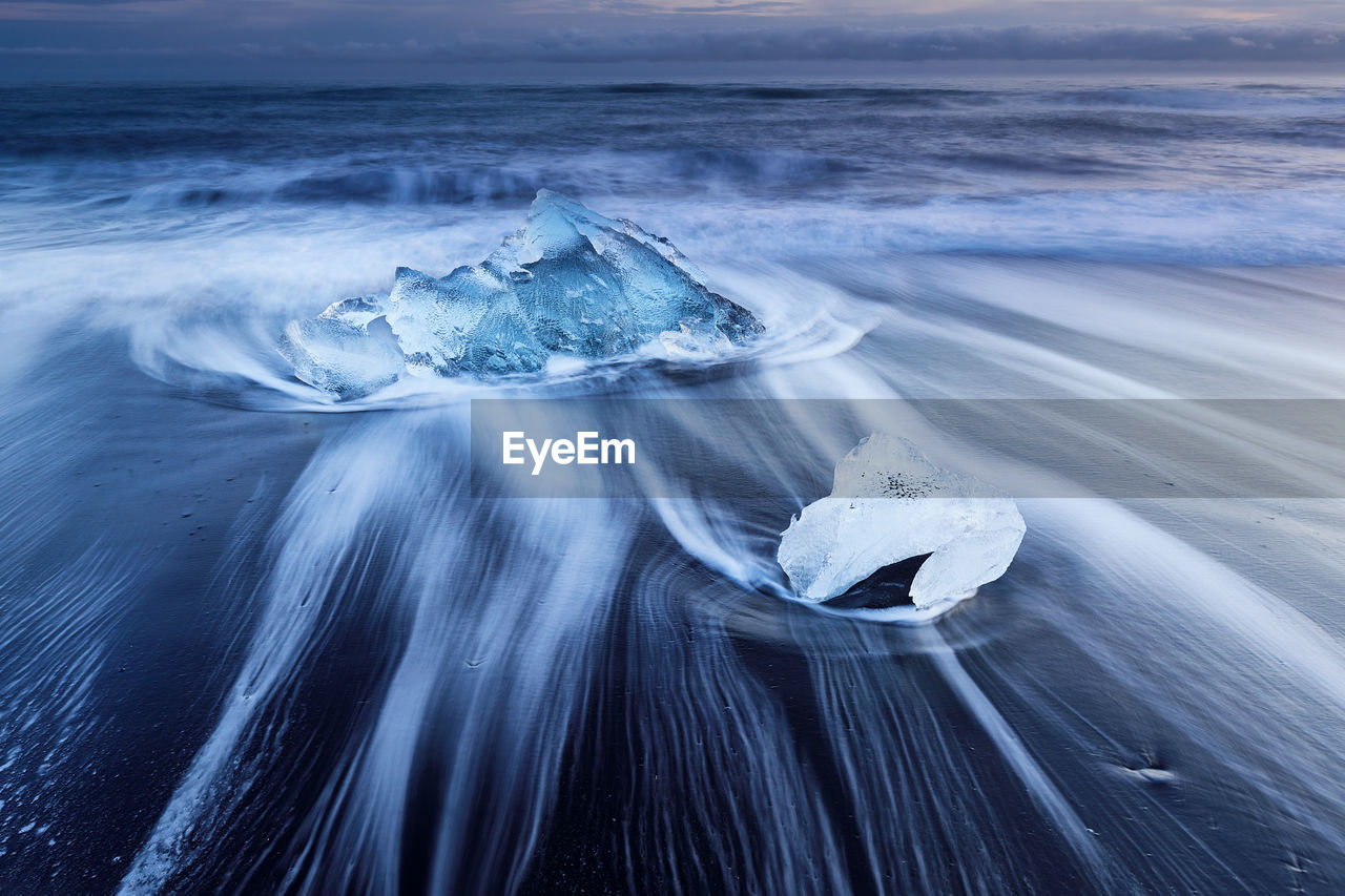 Ice blocks at diamond beach in iceland