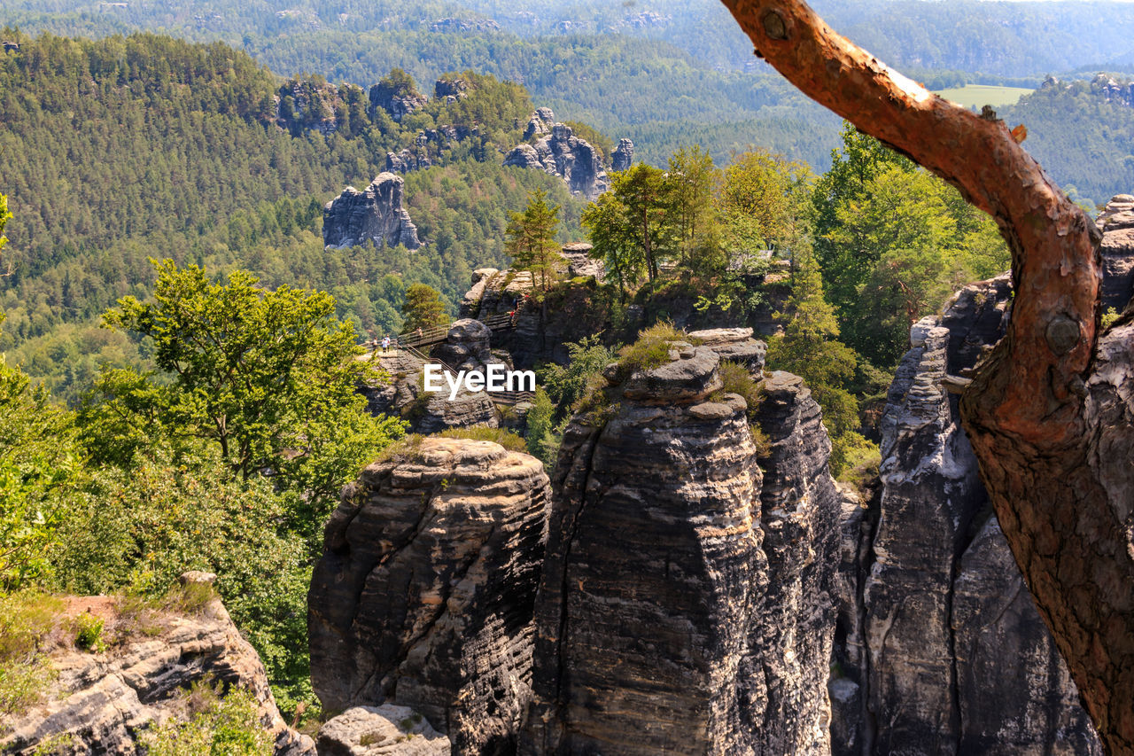 Rock formations on landscape