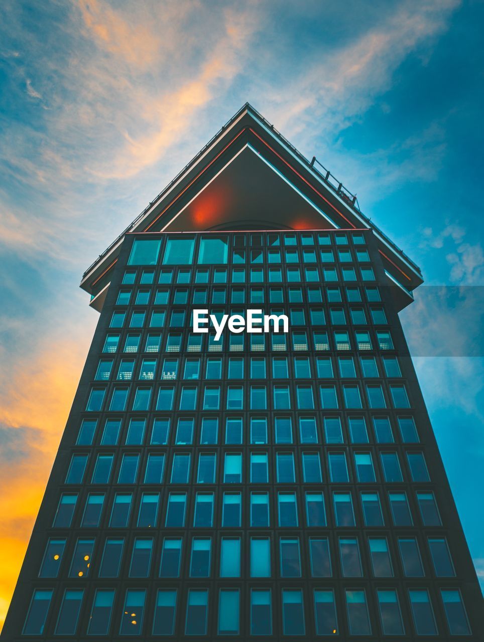 Low angle view of modern building against sky