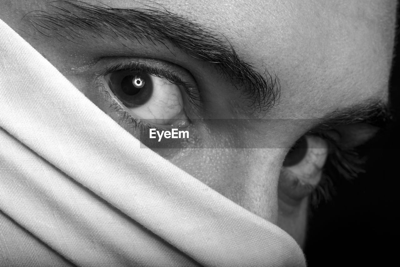 Close-up portrait of woman eyes