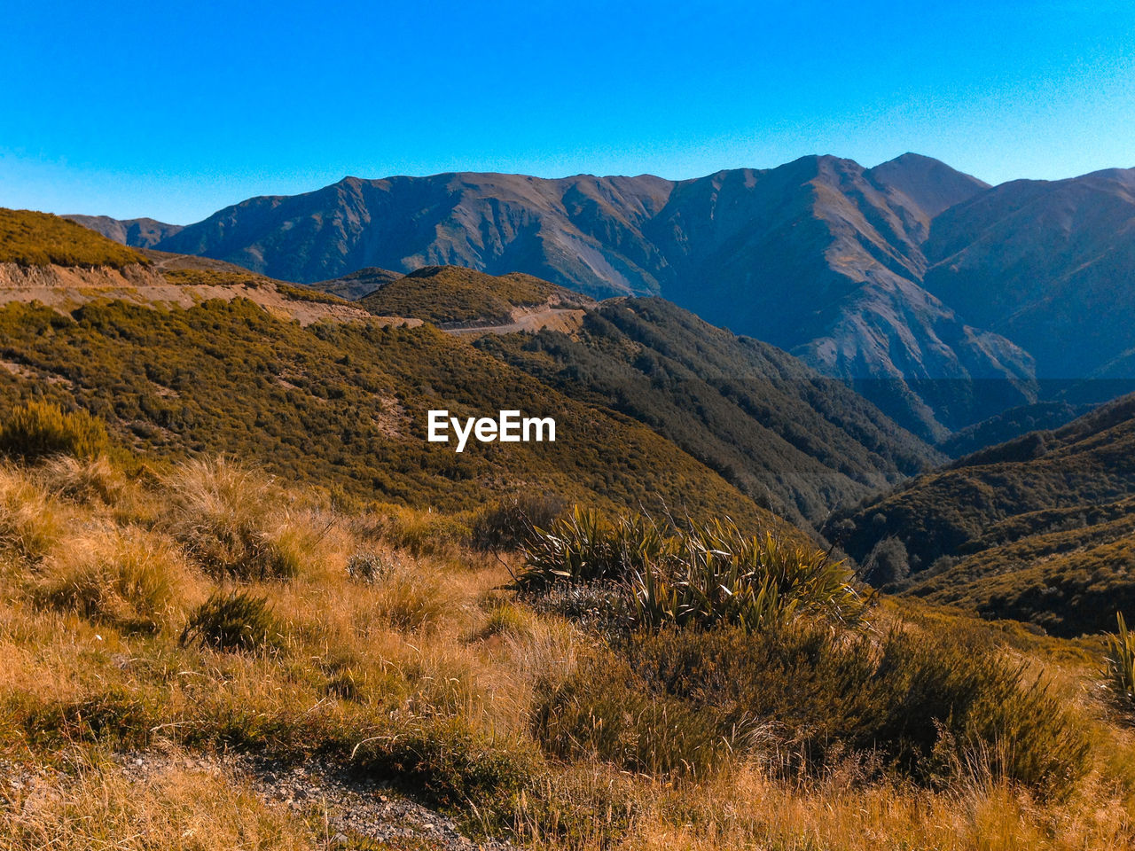 SCENIC VIEW OF MOUNTAINS AGAINST CLEAR SKY