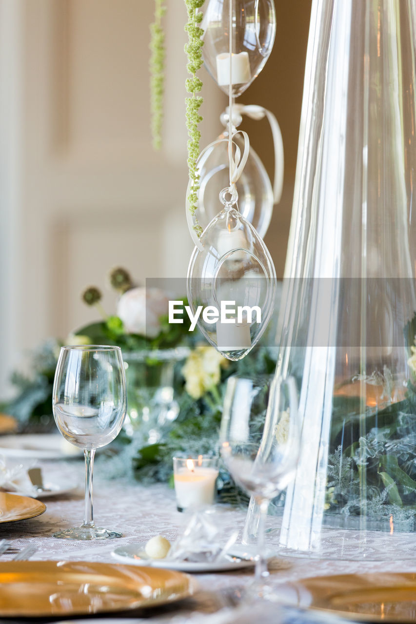 Close-up of place setting on table