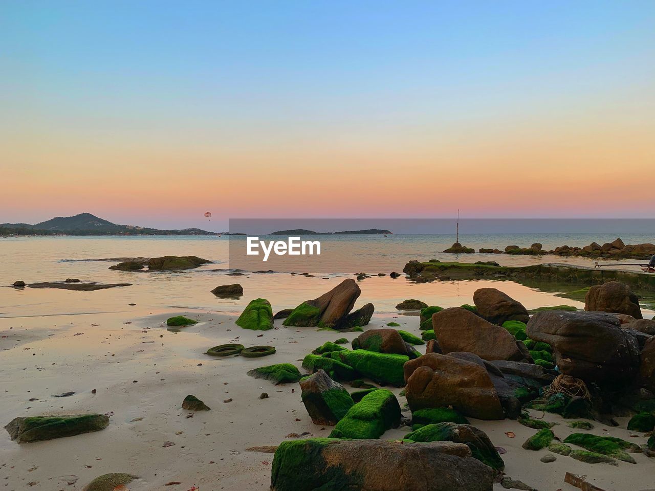 SCENIC VIEW OF SEA DURING SUNSET