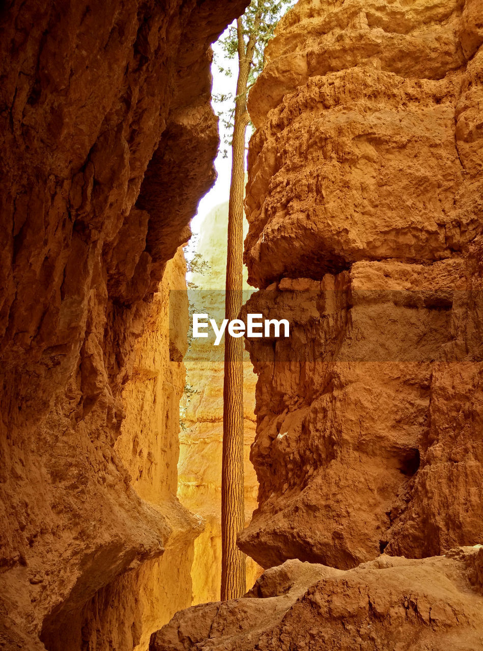 VIEW OF ROCK FORMATIONS IN CANYON