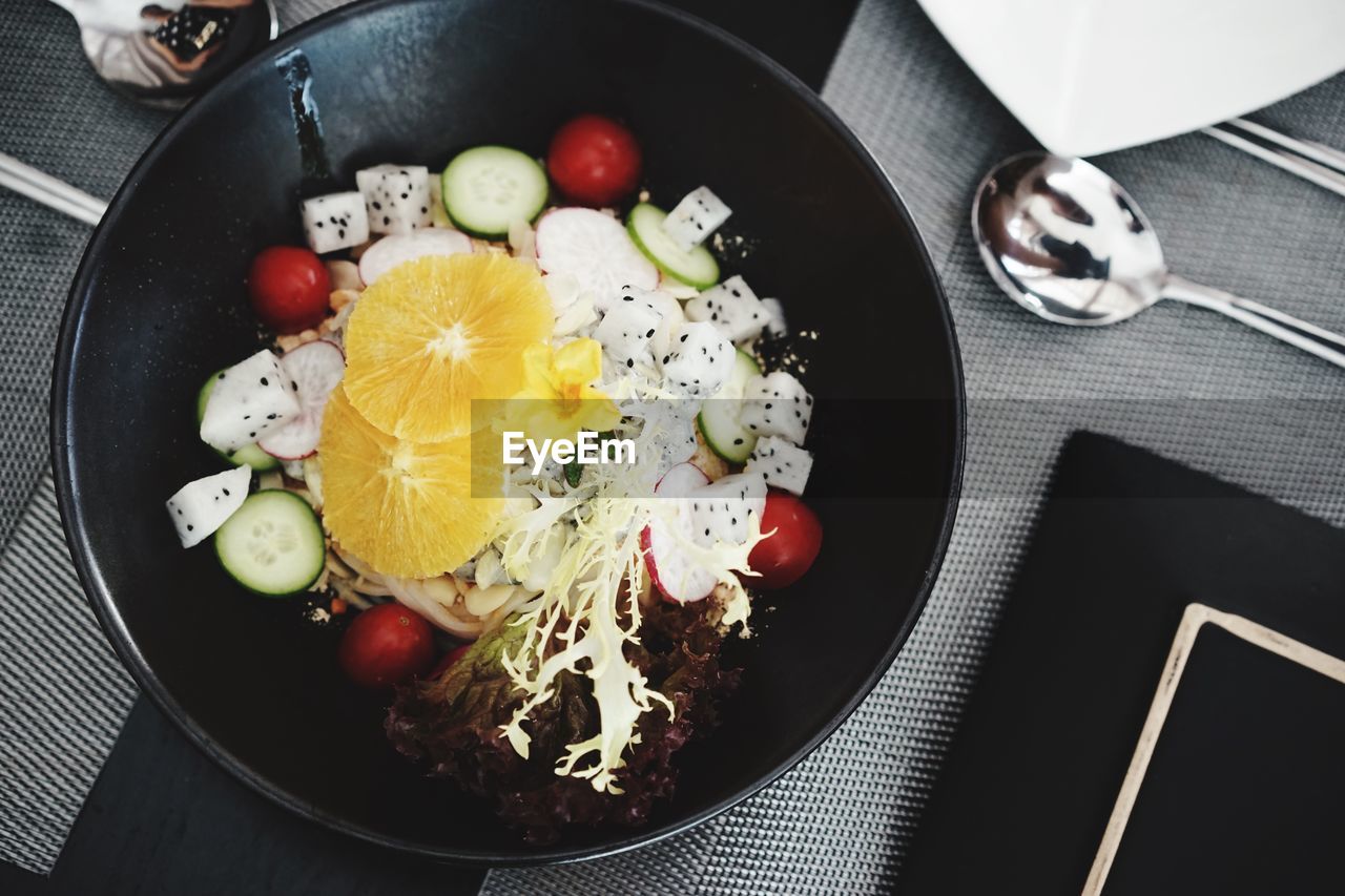 Directly above shot of mixed salad in bowl