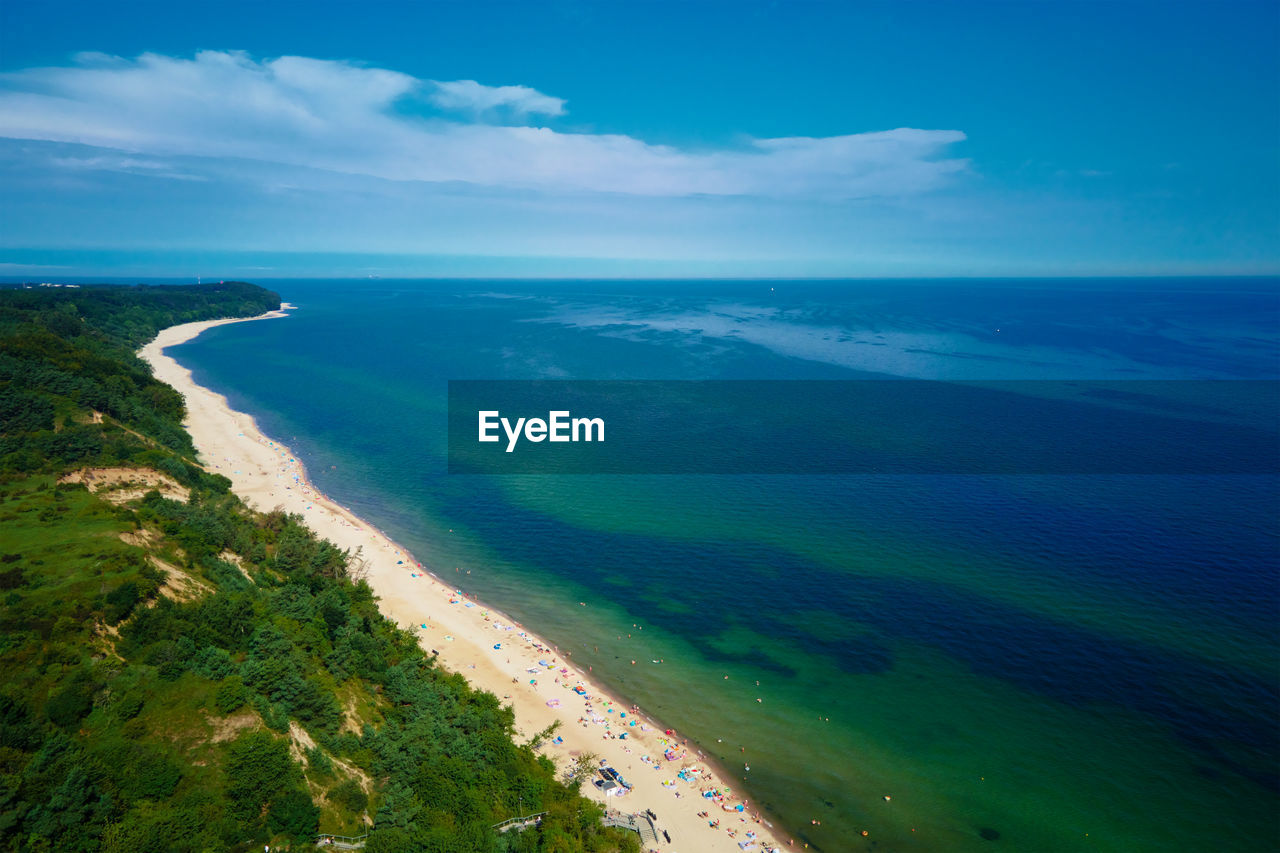 High angle view of sea against sky