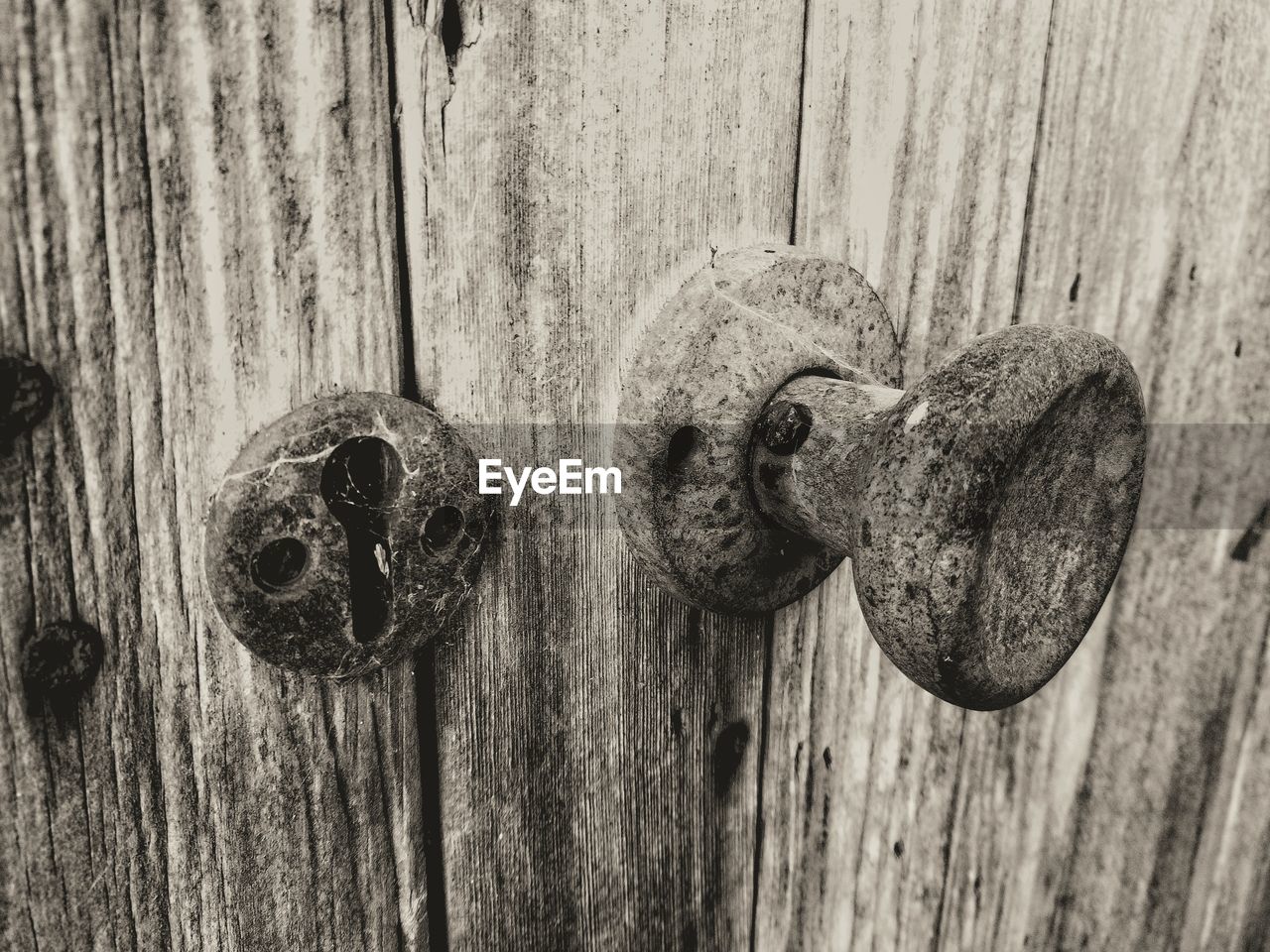 Close-up of rusty door handle