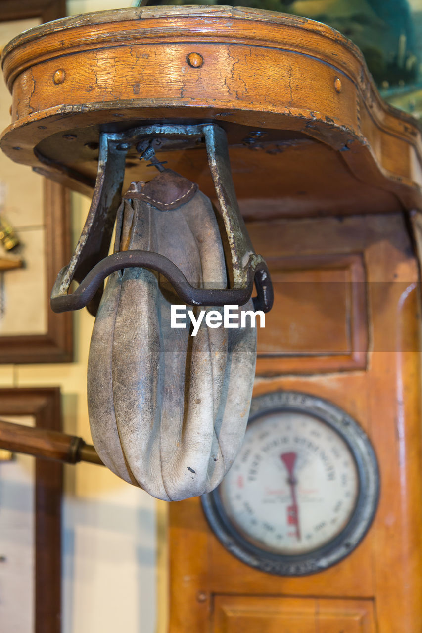 Close-up of punching bag hanging