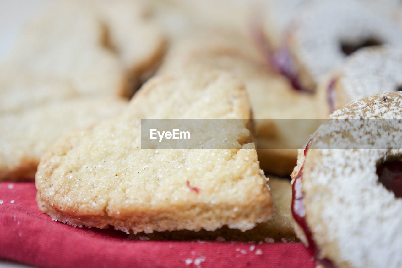 Close-up of cookies on table