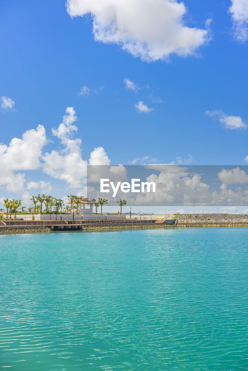 Hamakawa fishing port in the vicinity of the american village in chatan city of okinawa.