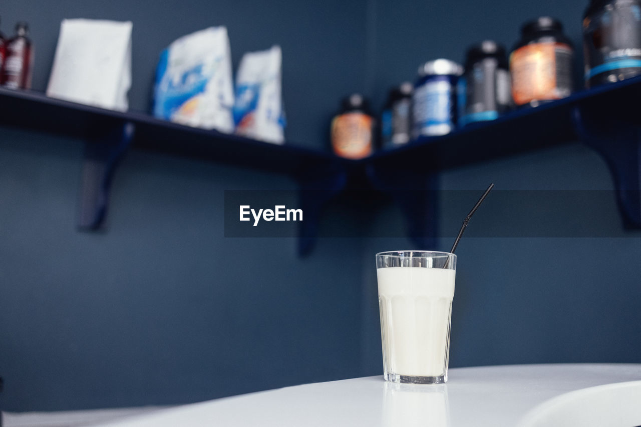 high angle view of drink on table