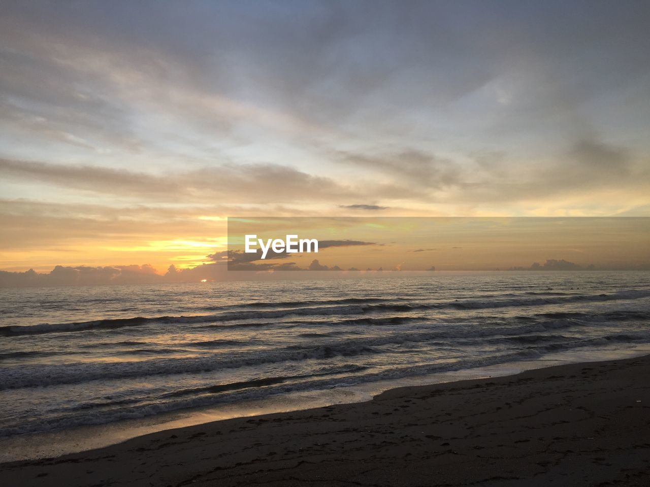 SCENIC VIEW OF BEACH DURING SUNSET