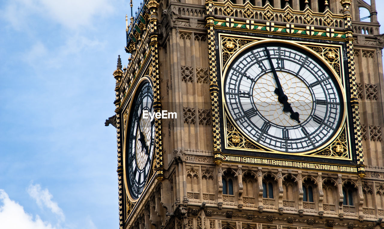 Low angle view of clock on big ben