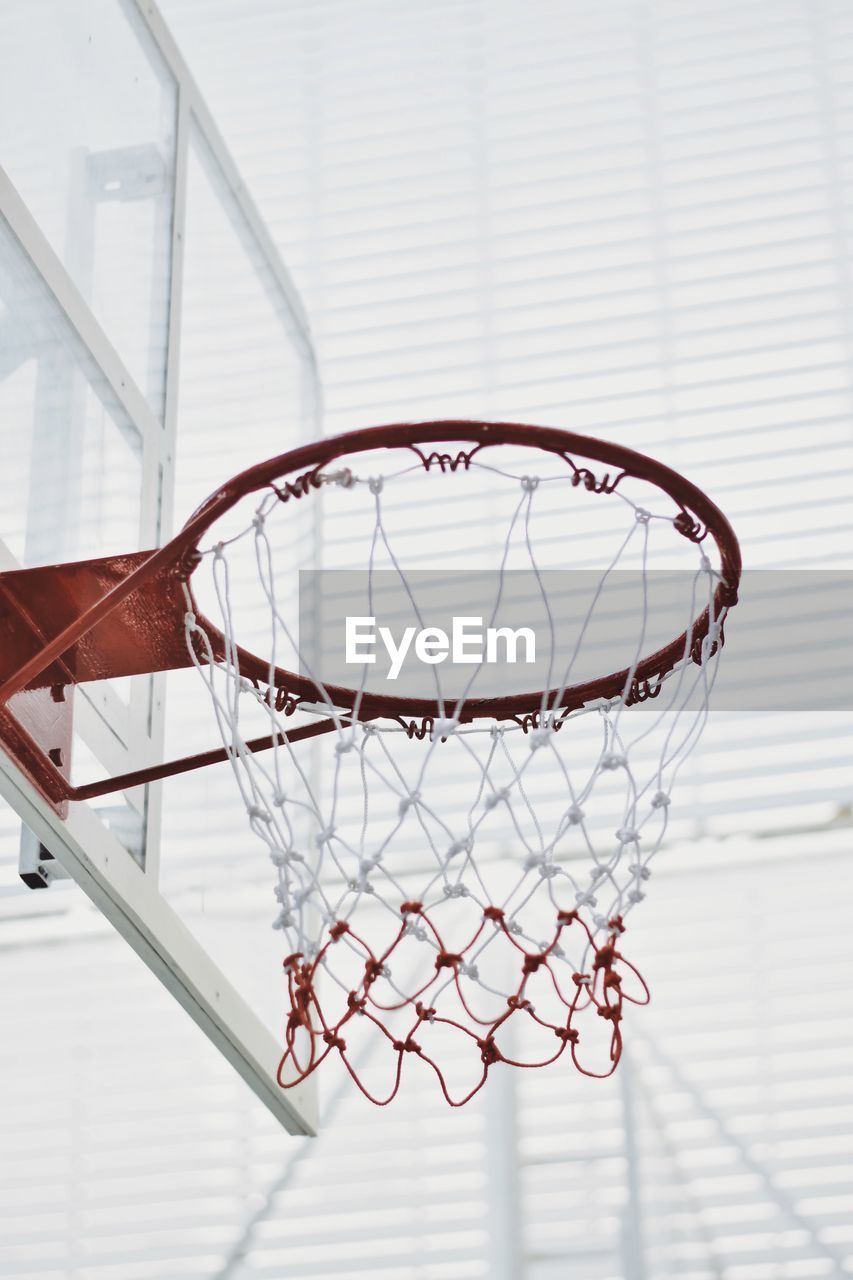 Low angle view of basketball hoop