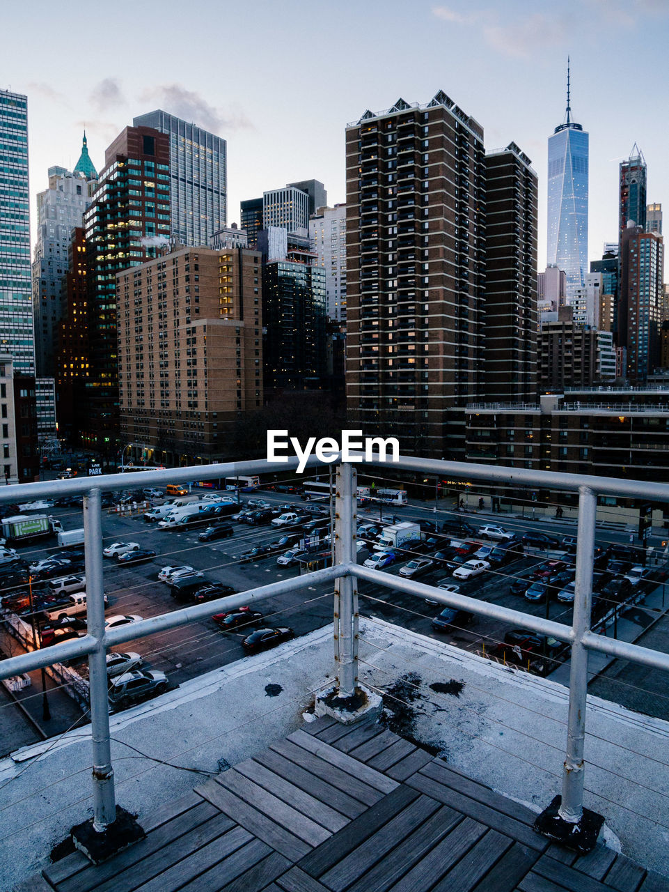 View of skyscrapers in city