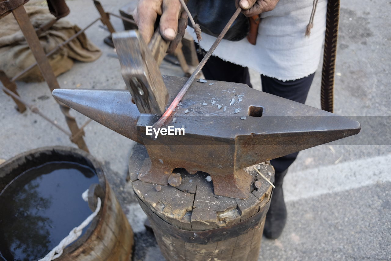 Man working on metal