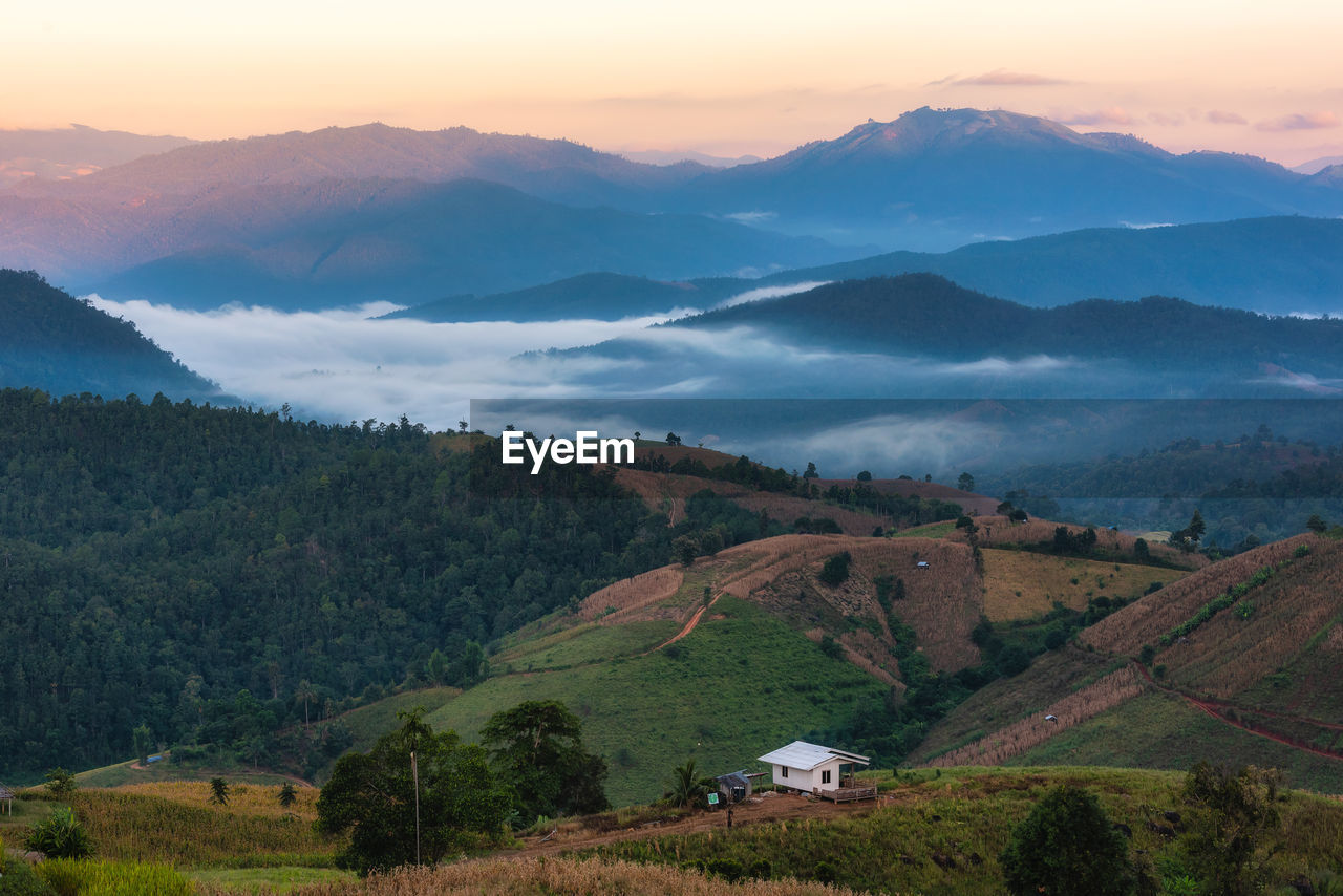 The beautiful rice terraces are located on a mountain at pong piang village