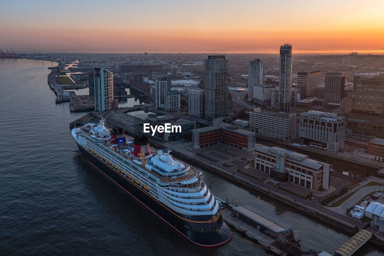 Cruise ship alongside at liverpool waterfront