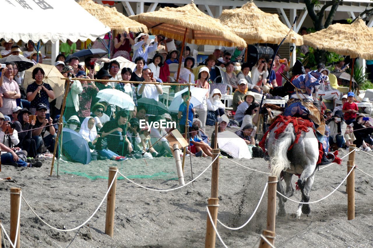 Crowd on sand