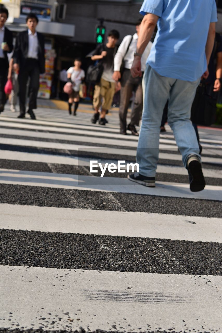 People walking the zebra crossing