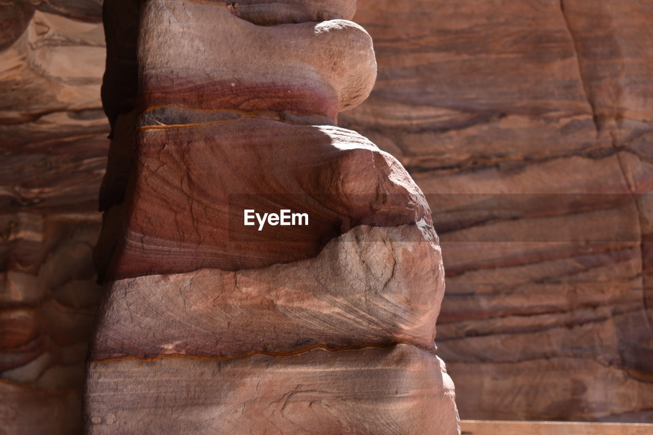 Close-up of sediment rock in the desert