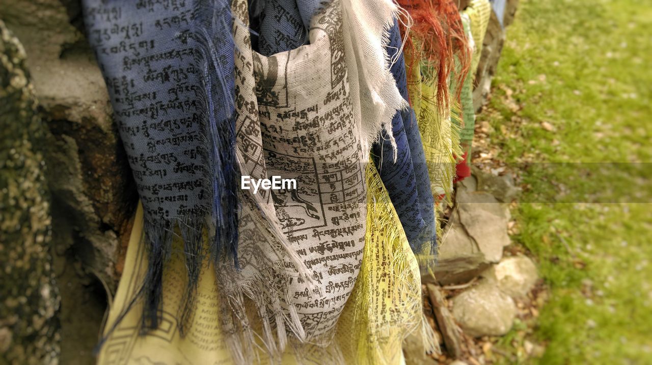 Close-up of buddhist prayer flags