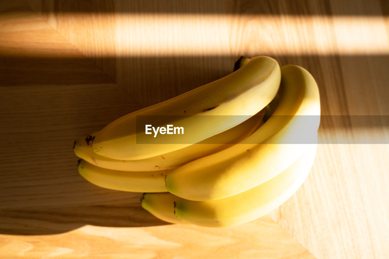 high angle view of banana on table