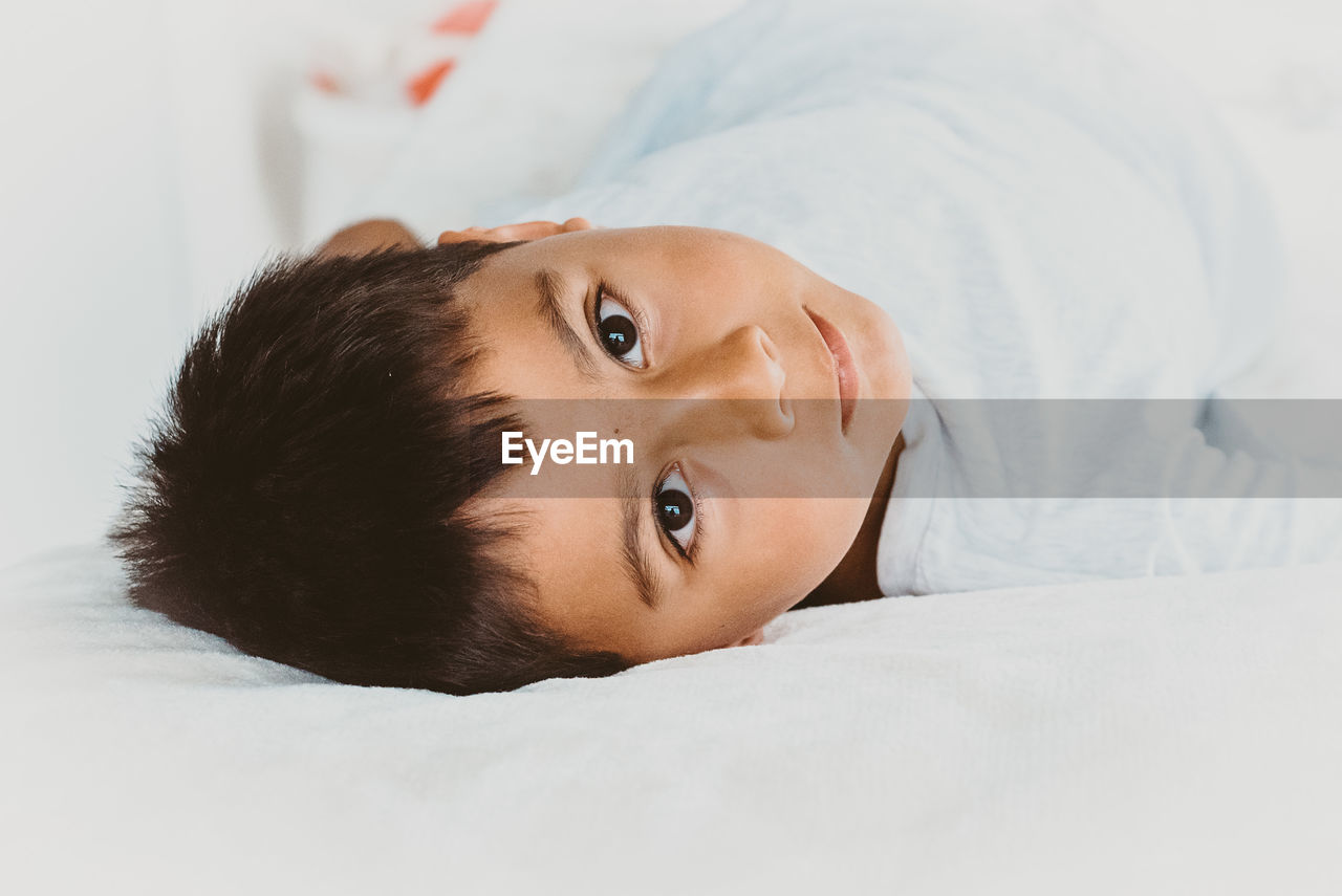 Boy patient dressed in white