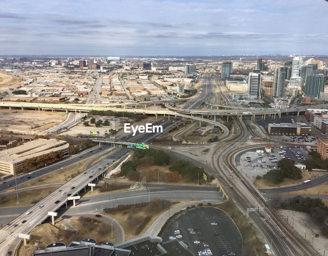 High angle view of cityscape