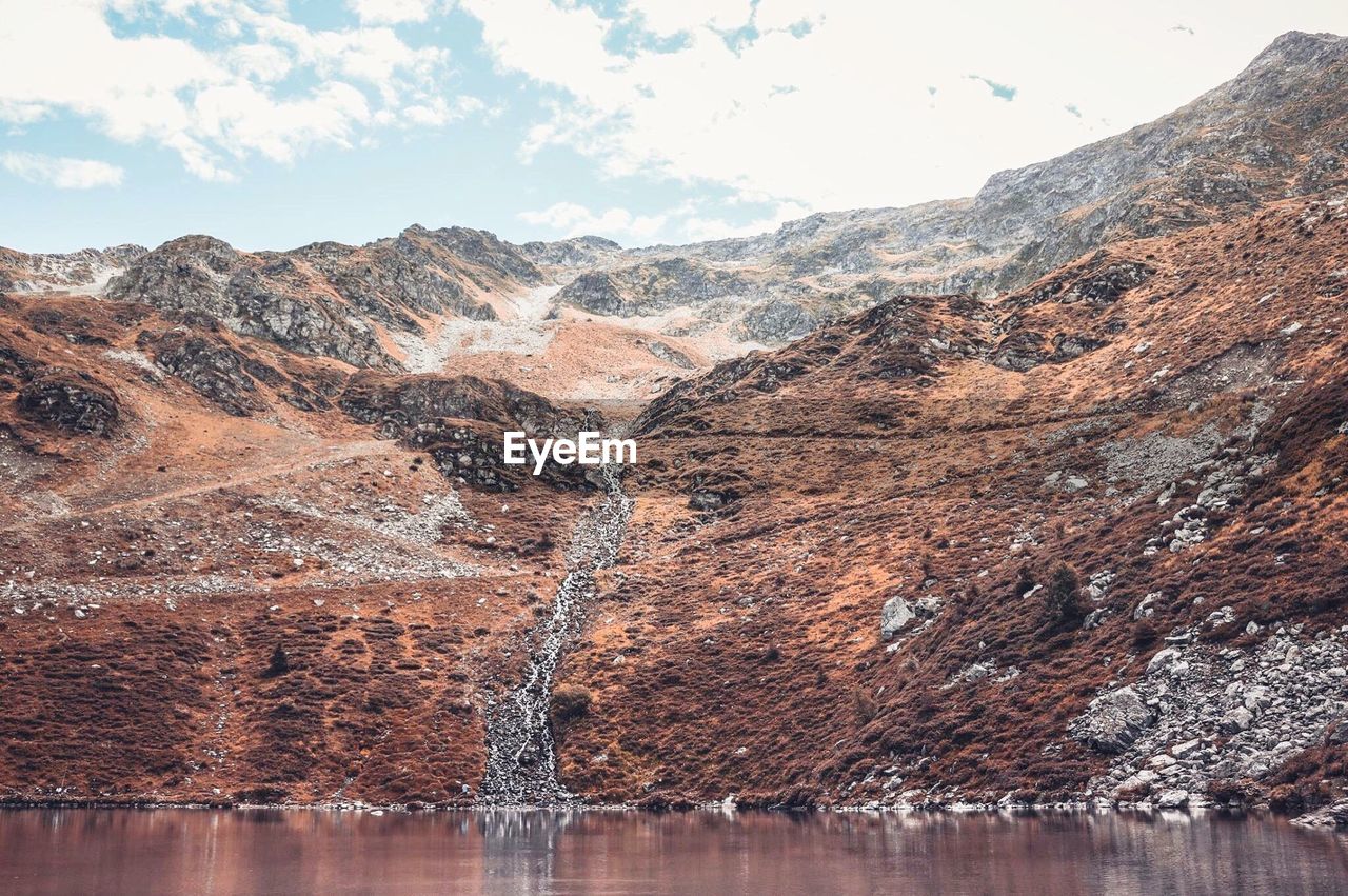 Scenic view of mountains against sky