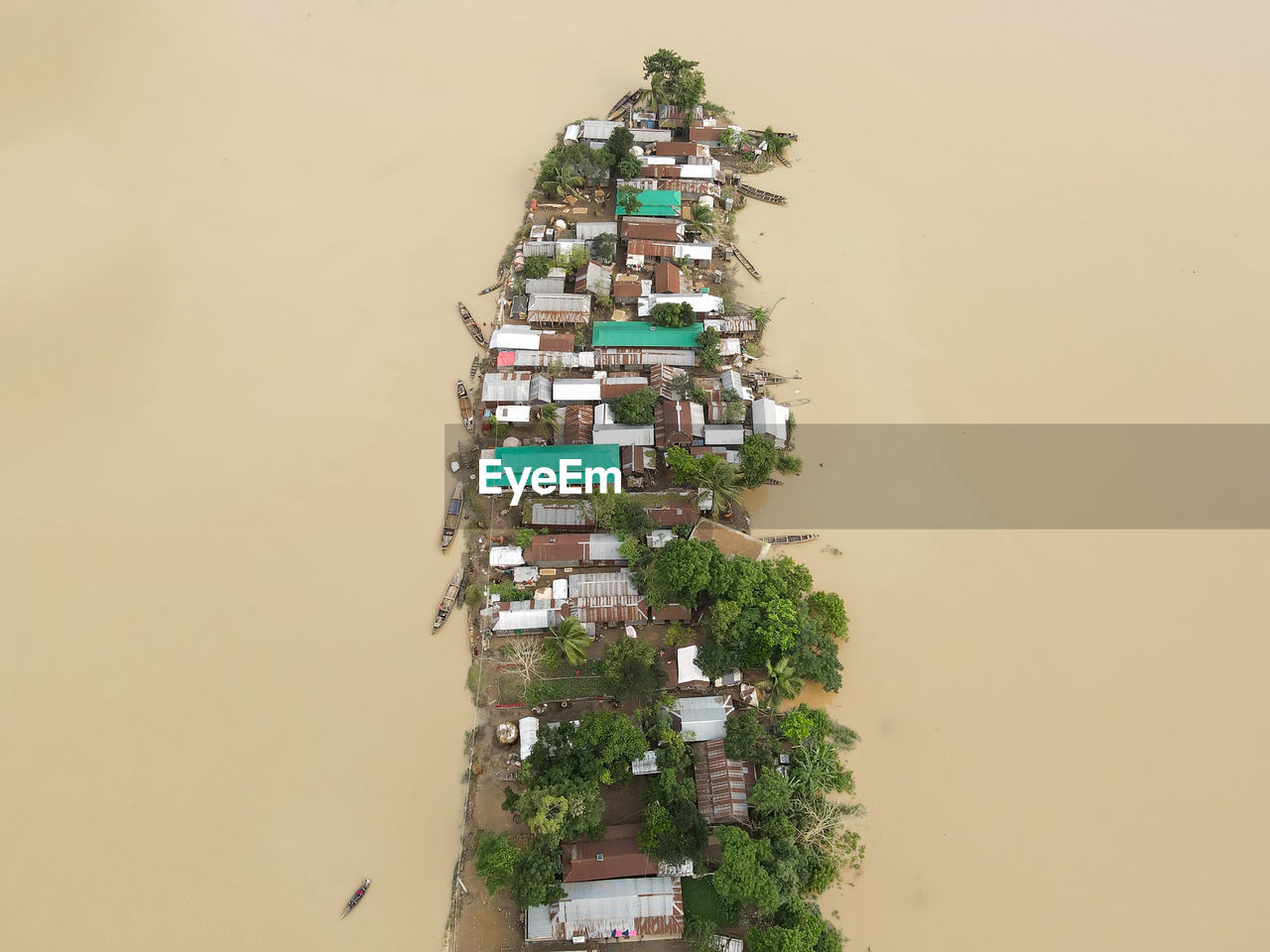 Flooded village in sunamganj bangladesh 