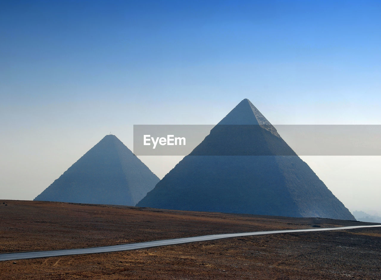 Panorama view of the the pyramids at giza, cairo, egypt