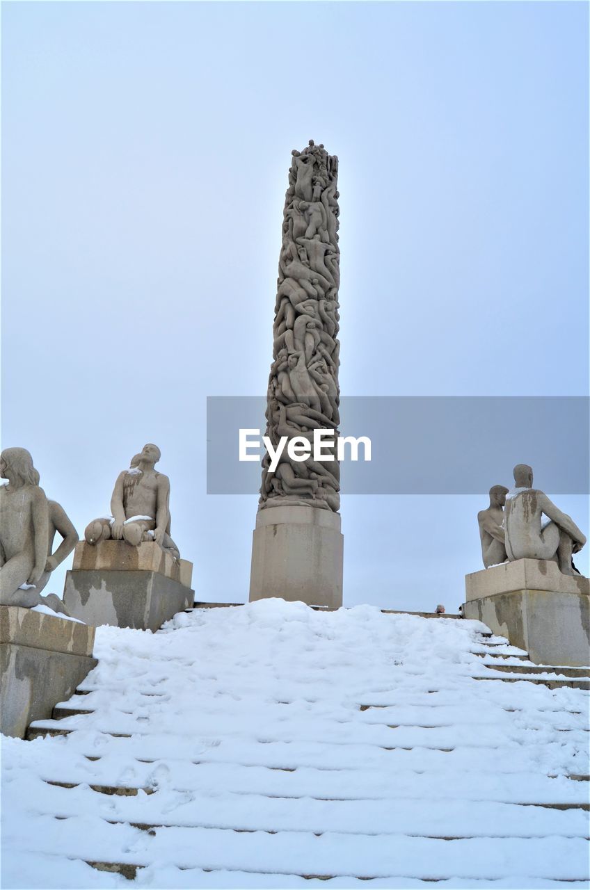 LOW ANGLE VIEW OF HISTORIC BUILDING AGAINST SKY DURING WINTER