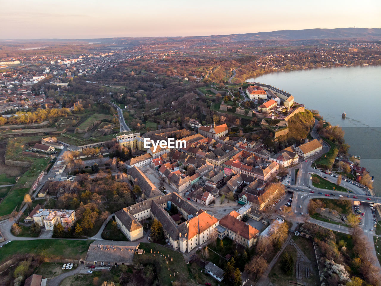 High angle view of townscape against sky