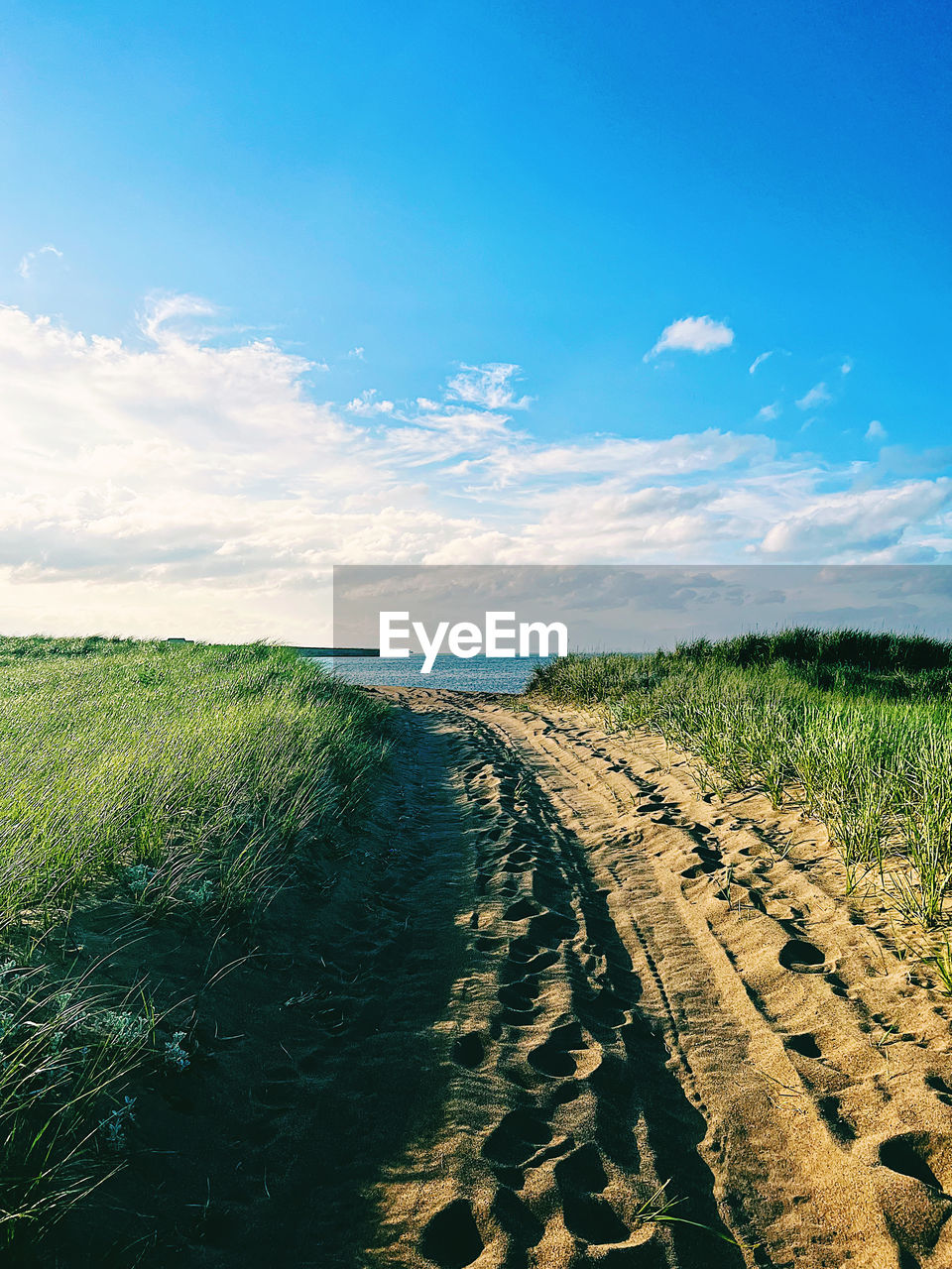 horizon, sky, sea, land, landscape, coast, nature, environment, field, cloud, shore, sunlight, scenics - nature, plant, grass, ocean, blue, beauty in nature, water, no people, tranquility, natural environment, rural area, hill, beach, day, tranquil scene, agriculture, rural scene, outdoors, morning, travel, green, footpath, travel destinations, sand, wave, soil, non-urban scene, summer