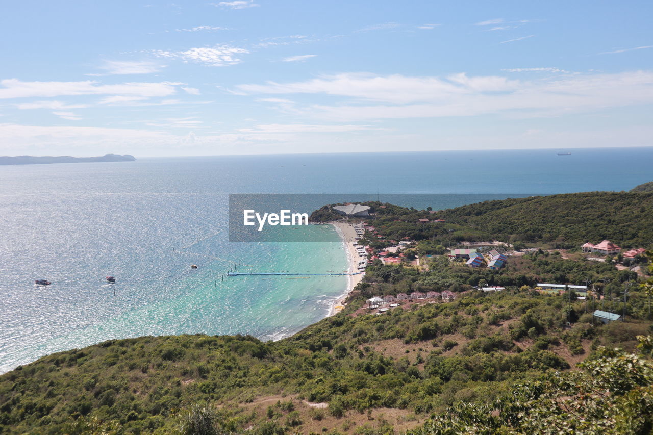 High angle view of sea against sky