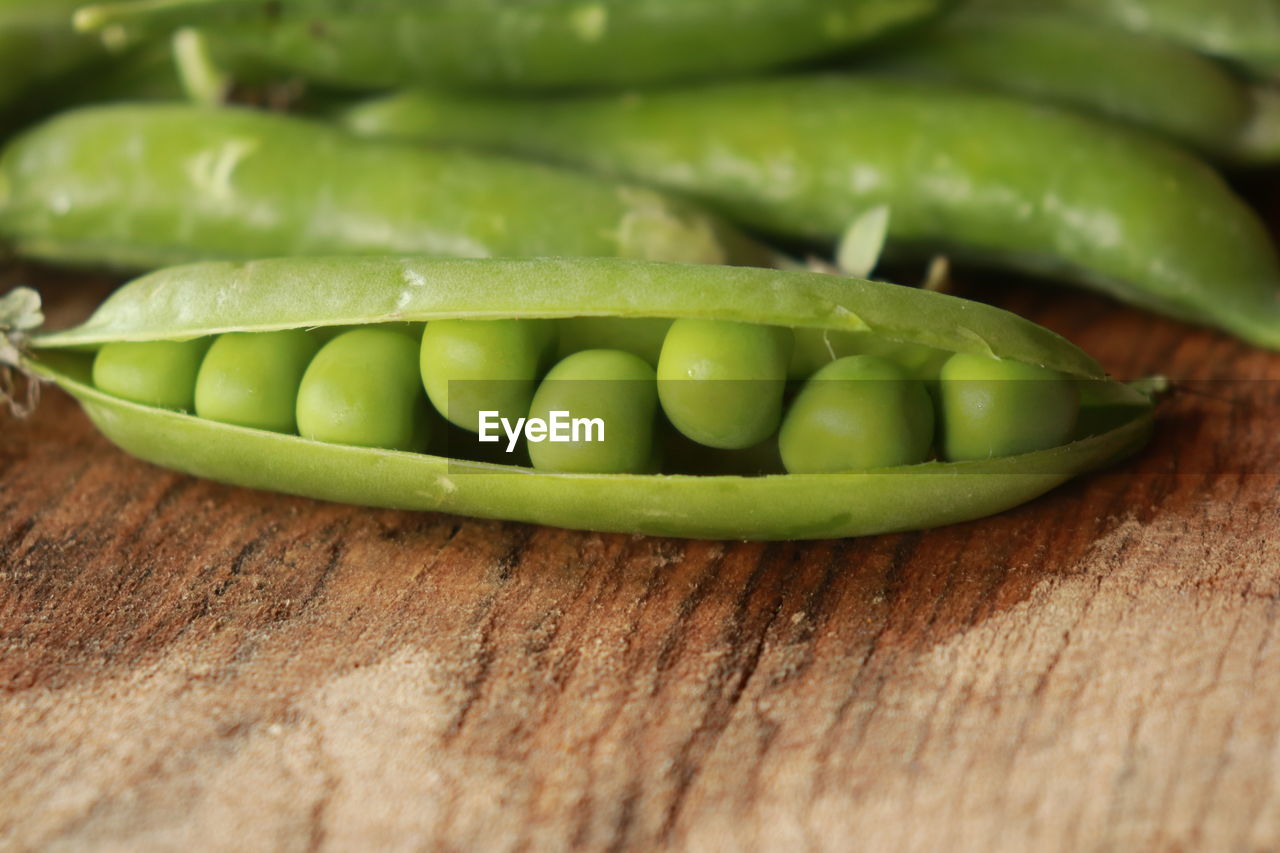 Close-up of green vegetables on table