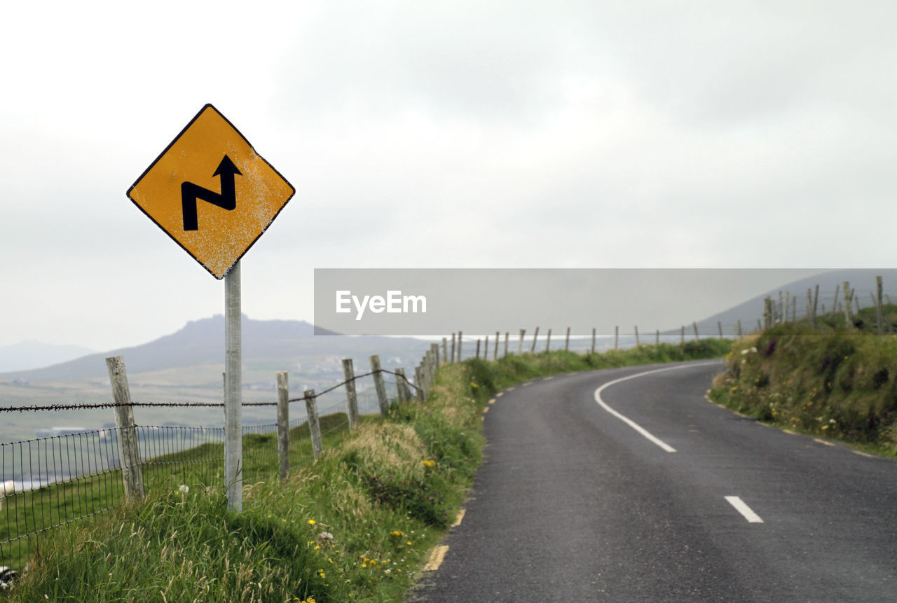 Warning sign - curvy road ahead