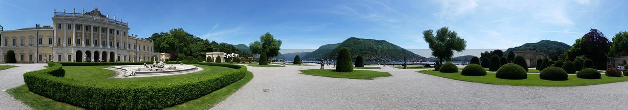 Panoramic view of formal garden by villa olmo