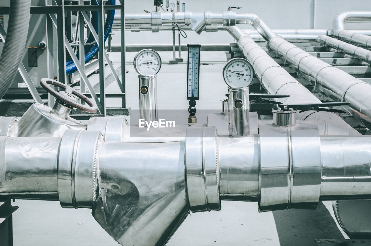 Close-up of machine part in factory
